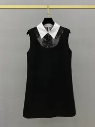 Top Quality New Style Dresses Sensation New Black and White Lace Logo Vest Dress Exceptional Quality
