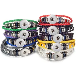 Armbänder 10pcs/Los Verng Ginger Schnappknopf Armband Schmuck handgefertigte Leder geflochten