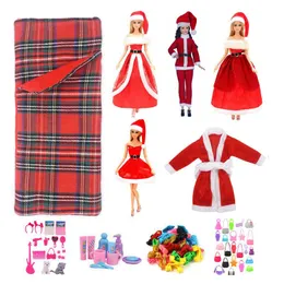 Weihnachtskleider Kawaii 65 Artikel / Los Puppenzubehör Kinderspielzeug Dolly Schuhe Kleiderbügel für Barbie DIY Mädchen Neujahrsgeschenk Geschenke