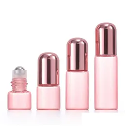 Förpackningsflaskor Rose Gold Roller Glass Essential Oil Bottle Travel Portable Empty Cosmetic Sub 1 ML/2ML/L/5 ML Drop Delivery Office SC DHNT5