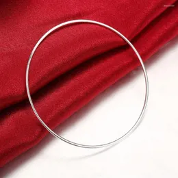 Bangle Classic 925 Color Silver Fine Simple Circle for Women Bracelet Bracelet Fashion Wartry Student Student Рождественские подарки