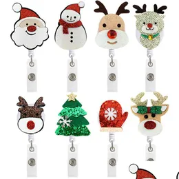 Favor favorita Decoração de Natal Chaveiro Chave de Chave de Chave de Cartoon ID do desenho animado Com os suprimentos do escritório de clipes Drop Delivery Home Dhr93