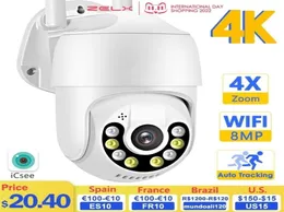 Dome Cameras 8MP WiFi Camera 4K Outdoor Security CCTV PTZ Dome 1080P HD Video Surveillance 5MP IP Cam H265 AI Tracking 4X Zoom ICs5270398