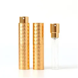 Förpackningsflaskor 10 ml Golden Rotary per flaska Glass Essential Oil Spray Portable Empty Cosmetic Drop Delivery Office School Business DH4AO