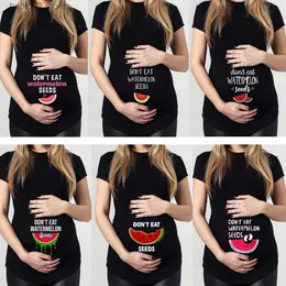 Mutterschaft Tops Tees Don't Eat Watermelon Neue 2021 Sommer Mutterschaft Schwangerschaft T Shirt Schwangere Frauen Wassermelone Tops T-shirts Drop Shipping T230523