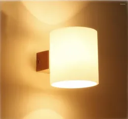 Vägglampa moderna enkla trä led lampor hem sovrum badrum köket
