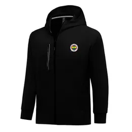 Fenerbahce S.K. Mänjackor Autumn Warm Coat Leisure Outdoor Jogging Hooded Sweatshirt full dragkedja långärmad avslappnad sportjacka