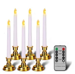 6PCS LED Candles Flimeless Flicker Timer Pilot Control Window Candle Stożek Święta Bożego Narodzenia Świece do dekoracji świec H6842427