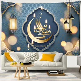 Customizable Muslim Ramadan Tapestry Wall Hanging Moon Beach Towel Boho Home Mural Decoration Popular Backdrop Cloth for Wall