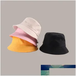 Cloches siyah beyaz katı kadın kova şapkası yaz panama kapağı düz plaj güneş balık tutma boonie adam kapaklar 027 fabrika fiyat deneyi dhgarden dhxdq