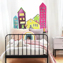 RoomMates Colorful Watercolor Village Peel And Stick Wall Decals, 1 86 in to 23 74 inches