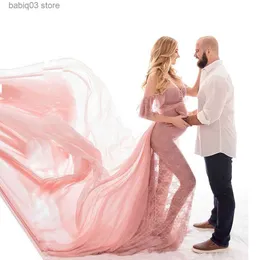 Maternity Dresses Long Maternity Photography Props Pregnancy Dress For Photo Shooting Off Shoulder Pregnant Dresses For Women Maxi Maternity Gown T230523