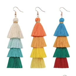 Dangle Chandelier 10 Colors Bohemian Handmange Tassel أقراط قلادة عرقية الطراز الطويل الحزب الزخرفة الإبداعية عيد ميلاد DHMCN