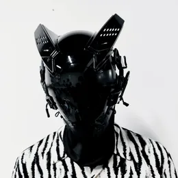 Maski imprezowe Cyberpunk maska ​​hełm cosplay maska ​​funkcjonalna technologia wiatru sens pełna twarz hood sprężysty DJ Bar 230523