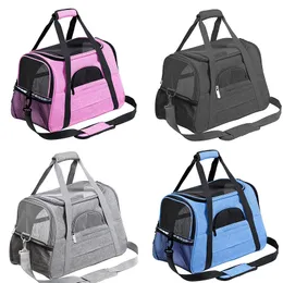 Soft Pet Carriers Portable Breathable Foldable Bag Cat Dog Carrier Bags Outgoing Travel Pets Handbag with Locking Safety Zippers Wholesale