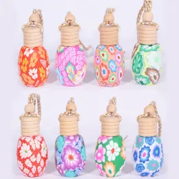 Hanging Rope Polymer Clay Empty Bottles 15ML Essential Oil Perfume Car Decoration Mix Colors Car Diffuser Bottles Top Quality