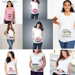 Maternità Supera i T 2020 Caricamento Donna Maternità Manica corta Top T-shirt Gravidanza Vestiti divertenti per maternità incinta Vendita calda T-shirt Drop Ship T230523