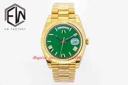 EW F Mens Watch z maszyną do składania karty Zielony 904L Stal 228238 Złote Bransoletka Ceramiczne zegarki ETA 3255 Mechaniczne automatyczne zegarki na rękę mężczyzn