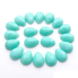 Lösa ädelstenar naturliga Amazonite Teardrop 13x18mm Cabochon Inga hålpärlor för DIY -smycken tillverkar örhängen armband halsbands ringar en DHXD3