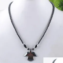 Pendant Necklaces Black Magnetic Natural Hematite Stone Beads Animal Necklace 18 Length For Women Fashion Jewelry Gift F3038 Drop De Dhj79