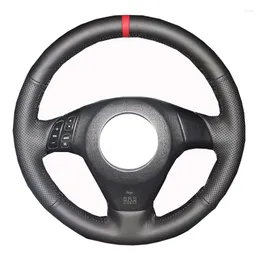 Ratthjulet täcker Red Top Marker Hand Sying Car Cover för Pentium B70 2006-2010 Volant Braid on Steering-Wheel Wrap 2008 2008 2007