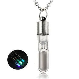 Pendant Necklaces Fashion Crystal Necklace Hourglass Bottles Quicksand Creative Luminous Wishing Bottle Valentines Day Gift 3 Colors Dh8Ev