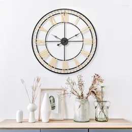 Relógios de parede 80 Roman Creative Retro Gear 3D Clock Home Modern Design Living Room Decoration Quartz grande no