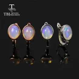 Węzeł 100% naturalny Etiopia Opal Stone Earring Oval 7*9mm 925 Srebrna biżuteria mody Najlepszy prezent dla mamy lub ukochanej osoby