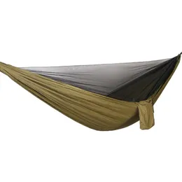 Móveis de acampamento Double Pessoa Double Mosquito Rede Hammock fácil configuração 290 140cm com 2 tiras de árvore portátil para acampar quintal de viagem