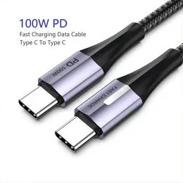100W USB C till USB Type C-kabel 5A PD Snabb laddningsladdningsdata Kabel Snabbladdning 4.0 Typ-C-sladd för Samsung S20 Note10 Xiaomi