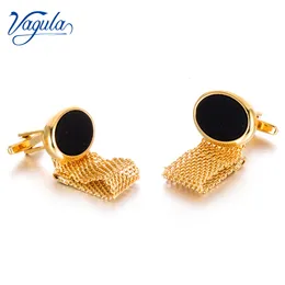 VAGULA New Cufflinks Top Luxury Brand Wedding Gift Bonito Gemelos 24K Gold-Color Suit Shirt Cuff links Punk Chain Button 797