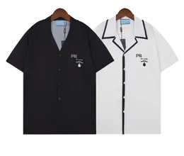Camisa de marca famosa masculina verão nova estampada de alta qualidade de seda manga curta lapela camiseta tamanho M-3XL