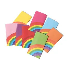 Confezione regalo Sacchetto di carta per caramelle arcobaleno Stampa di moda Colore Bocca piatta Borse per imballaggio alimentare 8 colori Consegna goccia Giardino domestico Festivo P Dhypk