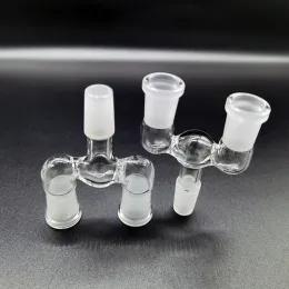 14.5mm 18.8mm Glass Adapter Double Bowl Hookahs Accessories Two Size Wishbone Glass Splitter Frosted Adapters For Options Water Pipes Bong