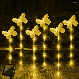Papillon lampe solaire décorative en plastique étanche pelouse éclairage doux voie paysage lumière pour cour