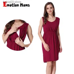 Vestidos de maternidade Novos vestidos de maternidade de verão amamentando vestidos de maternidade sem mangas para mulheres grávidas Vestido de amamentação T230523