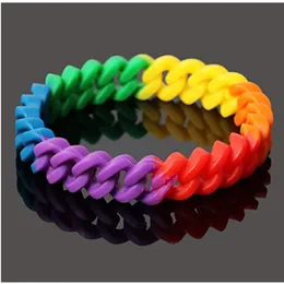 Bracelets 100pc We stand together Gay pride rainbow bisexual lesbian silicone wristband bracelet for Lesbian Trans pride gift