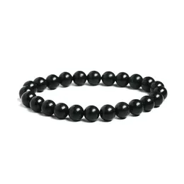 Bracelets Natural Stone Bracelet Fashion Men Women Black Shungite Bracelet for Antiradiation 6/8/10/12mm Beads Bangle