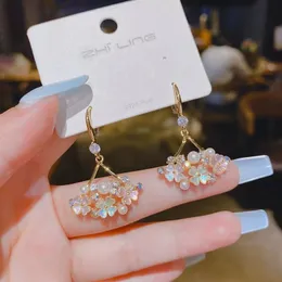 Perlenohrringe Kristallblume Klassisch Luxus Hochzeit Ohrringe Charm Elegant Eardrop Für Frauen Verlobungsgeschenk