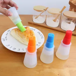 BBQ Tools Accessories Portable Oil Bottle Barbecue Brush Silicone Kitchen Cooking Tool Baking Pancake Camping Gadgets 230522