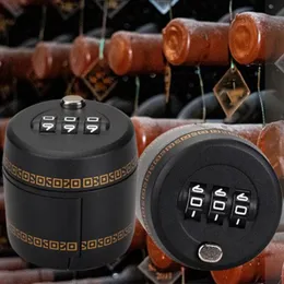 Plastic Bottle Password Combination Lock Wine Stopper tools Vacuum Plug Device