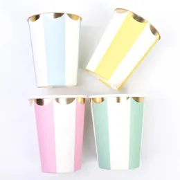8pcs/Lot 9oz Kraft Paper Cups Disposable Coffee Cups for Baby Shower Birthday Party