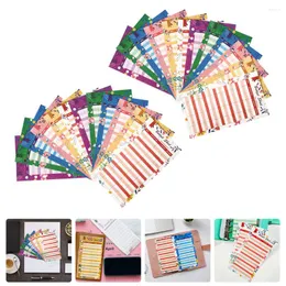 Hediye sargısı 72 PCS Gider Bütçe Sayfaları Not Defteri Değiştirme Kağıt Kartları Sobres Para Cartas Ödeme Dekoratif Zarflar A6 Binder