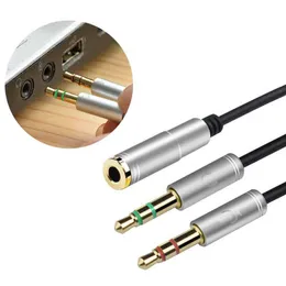 Słuchawki 2-drogi 3,5 mm przemiennik kabla dla słuchawek telefonu komórkowego do komputerowego rozdzielacza kabla do mikrofonu na 2-dniowym mikrofonie