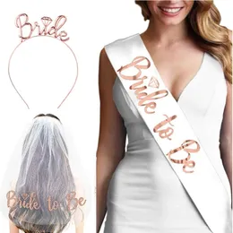 Inne imprezy imprezowe Dekoracja ślubna Bridal Shower Veil Team Bride to Satin Sash Balloon Bachelorette Girl Hen 230522