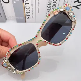 Sunglasses 2023 Diamond Ladies Brand Designer Cat Eye Party Glasses Rhinestone Season Decoration Eyewear Gafas De Sol