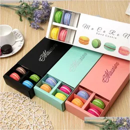 Present Wrap Candy Color Aron Cake Box Biscuit Muffin Boxes 20x11x5cm matförpackningar presenter Pappersdessert leveranser Drop Delivery Home GA DHFHC