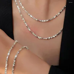 Catene moda S925 collana in argento per donna ragazza irregolare geometrica fatta a mano catena di rame braccialetto girocollo gioielli regali