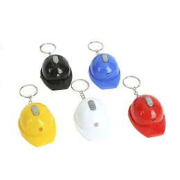 Keychains Lanyards Creative Safety Hat Bottle Opener Keychain Flashlight Pendant Promotional Gift Keyring Key Chain Custom Logo Dr Dh3Yb