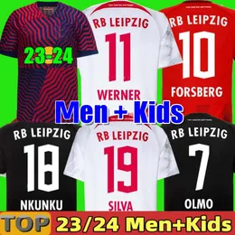 RBL Leipziges soccer jerseys 2023 2024 On fire special shirt OLMO WERNER SILVA POULSEN NKUNKU 22 23 24 football shirts SZOBOSZLAI FORSBERG RAUM jersey men kids kit